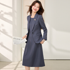 批发职业修身西装外套女2026秋<b class='q'>冬</b>新款高级感气质双排扣通勤西服套裙