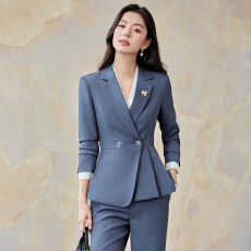 批发藏青高端西装<b class='q'>套装</b>女职场公考事业编正装面试大学生<b class='q'>工作服</b>西服外套