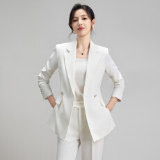 批发<b class='q'>白色</b>小香风职业套装女西装外套阔腿长裤通勤面试正式两件套