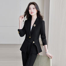 批发咖色人字纹毛呢西装外套女<b class='q'>秋</b>冬复古休闲气质中长款呢子小西服