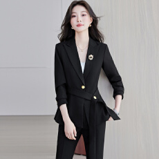 批发高级感黑色职业西装套装春<b class='q'>夏</b>新款气质干练 OL 正式上班面试工作服