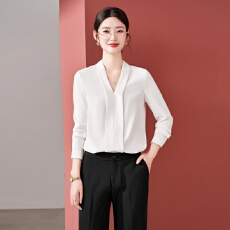 批发简约通勤女宽松长袖<b class='q'>雪纺</b><b class='q'>衫</b>黑色<b class='q'>西装</b>裤上班族教师面试气质女装