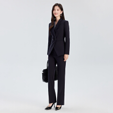 批发高级藏青职业西服套裤女秋季干练行政<b class='q'>酒店</b>前台<b class='q'>工作服</b>女装