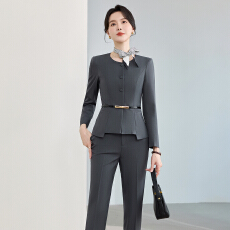 批发干练藏蓝职业西服套裤女修身显瘦通勤面试工装<b class='q'>酒店</b>接待正式<b class='q'>工作服</b>