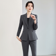 批发干练深灰职业西服套裤女知性职场面试<b class='q'>酒店</b>行政接待正式<b class='q'>工作服</b>女装