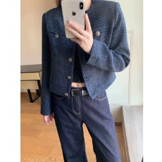 批发小香风外套女春秋款2024新款复古休闲短款小众气质韩系名媛上衣