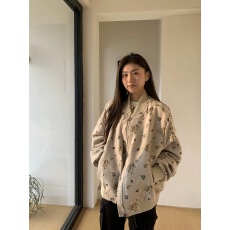 批发新中式外套女国风复古碎花夹克2025秋季新款小众潮牌情侣装棒球服