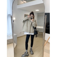 批发美式连帽冲锋衣外套女装春秋2024新款宽松设计感抽绳长袖<b class='q'>夹克</b>上衣