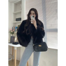 批发2024秋冬新款海宁皮草外套女环保狐狸毛加厚毛毛大衣显瘦小个子