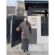 批发2024<b class='q'>秋</b>冬季慵懒感皮草中长款立领加棉加厚羊羔毛绒环保毛毛外套女