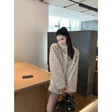 批发高级环保狐狸毛皮草外套女冬季新款加棉加厚托卡洋气毛茸茸厚大衣