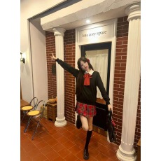批发小辣椒***正版日系JK制服秋<b class='q'>冬</b>圣诞氛围感校供毛衣格裙套装女
