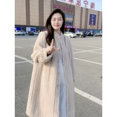 批发皮草外套女新款复古风加棉加厚环保仿貂绒大衣长款立领年轻高级感