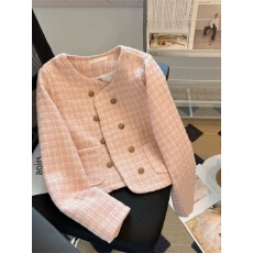 批发小香风短外套女装秋季2024年新款设计感短款粗花呢长袖百搭上衣潮