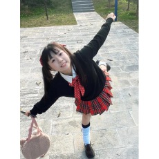 批发小辣椒***正版日系JK制服秋<b class='q'>冬</b>圣诞氛围感校供毛衣格裙套装女