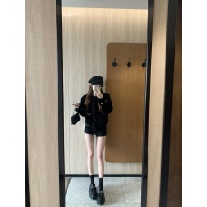 批发高级感超好看小香风黑色短款仿皮草小个子休闲加厚外套女装初冬款