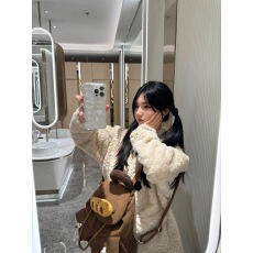 批发韩系翻领甜美百搭温柔奶fufu羊羔毛外套女加棉毛绒绒大衣秋冬加厚