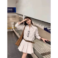 批发长袖条纹衬衫<b class='q'>连衣裙</b>子<b class='q'>女</b>装夏季2025新款高级感旅游秋夏搭配一整套