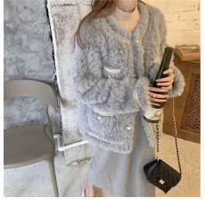 批发仿皮草小香风羊羔毛外套女新款<b class='q'>秋</b>冬高级感加厚宽松呢子大衣ins潮