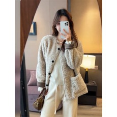 批发2024冬圆领羊羔毛外套女短款加厚羊羔绒皮毛一体宽松皮草毛毛上衣