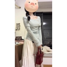 批发法式蓝色长袖连衣裙子女春装2025超火新款小个子香风气质长裙套装