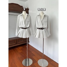 批发长袖条纹衬衫<b class='q'>连衣裙</b>子<b class='q'>女</b>装夏季2025新款高级感旅游秋夏搭配一整套