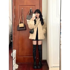 批发奶fufu羊羔毛外套女高级感秋冬季爆款仿皮草宽松慵懒风毛茸茸上衣