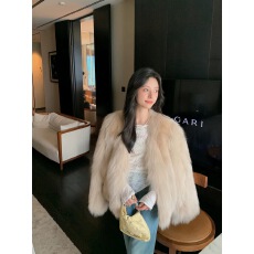 批发2024秋冬新款海宁皮草外套女环保狐狸毛加厚毛毛大衣显瘦小个子