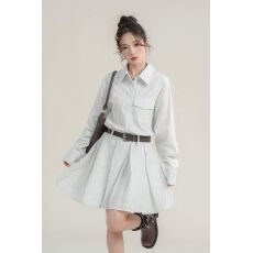 批发长袖条纹衬衫<b class='q'>连衣裙</b>子<b class='q'>女</b>装夏季2025新款高级感旅游秋夏搭配一整套