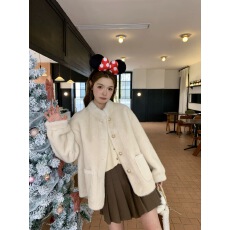 批发立领小香风仿水貂毛绒冬季环保<b class='q'>皮草</b>女2025新款高级感上衣兔毛外套