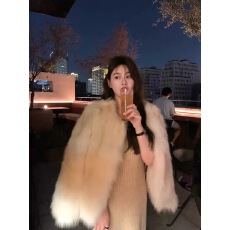 批发2024秋冬新款<b class='q'>海宁</b><b class='q'>皮草</b>外套女环保狐狸毛加厚毛毛大衣显瘦小个子