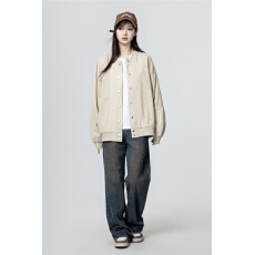 批发深秋韩系拼接棒球服外套女2024秋冬季新款宽松休闲百搭夹克上衣女