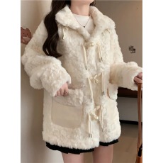 批发羊羔毛绒绒外套女冬季2023新款韩版仿皮草中长款加棉加厚气质大衣