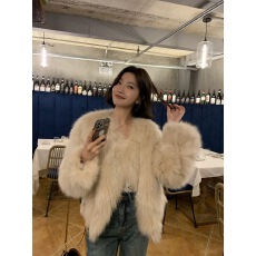 批发2024秋冬新款海宁皮草外套女环保狐狸毛加厚毛毛大衣显瘦小个子