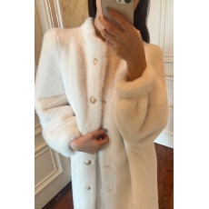 批发2024冬季新款水貂绒大衣加厚加棉宽松立领羊羔毛中长款皮草外套女