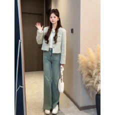 高级感粗花毛呢小香风外套女秋季法式气质长袖短款千金感开衫上衣