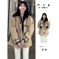批发韩系<b class='q'>风衣</b>外套女2025春秋季新款小个子开春休闲赫本风高级感日系