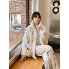 批发羊羔毛绒绒外套女冬季2023新款韩版仿皮草中长款加棉加厚气质大衣
