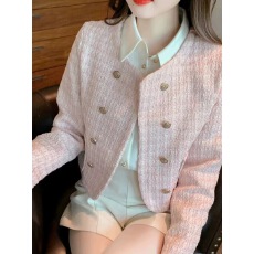 批发小香风短<b class='q'>外套</b>女装秋季2024年新款设计感短款粗花呢<b class='q'>长袖</b>百搭上衣潮