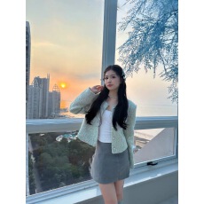 批发高级感粗花毛呢小香风<b class='q'>外套女</b>秋季法式气质长袖<b class='q'>短</b>款千金感开衫上衣