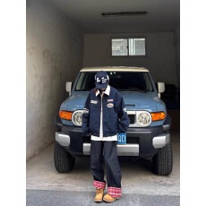 批发美式复古翻领<b class='q'>外套女</b>秋季2025新款潮牌设计感宽松情侣休闲夹克上衣