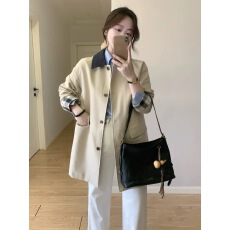 批发韩系风衣<b class='q'>外套女</b>2025春秋季新款小个子开春休闲赫本风高级感日系