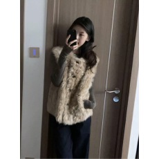 批发欧尼马甲”环保皮草皮毛一体百搭无袖马夹<b class='q'>秋</b>冬保暖毛毛马甲外套女