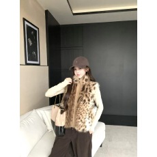 批发时髦百搭两面穿豹纹毛绒马甲女2025<b class='q'>秋</b>冬季新款氛围感环保皮草外套