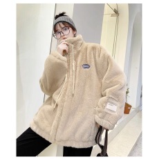 批发2023宽松獭<b class='q'>兔毛</b>加厚毛毛皮草羊羔绒棉衣毛毛绒反季慵懒风立领皮草