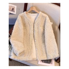 批发仿皮草小香风羊羔毛外套女新款<b class='q'>秋</b>冬高级感加厚宽松呢子大衣ins潮