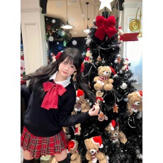 批发小辣椒***正版日系JK制服<b class='q'>秋</b>冬圣诞氛围感校供毛衣格裙套装女