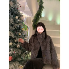 批发2025新款立领环保小湖羊女<b class='q'>短款</b>小个子仿<b class='q'>皮草</b>外套毛毛上衣女