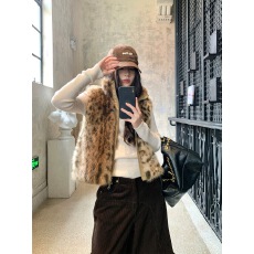 批发时髦百搭两面穿豹纹毛绒马甲女2025<b class='q'>秋</b>冬季新款氛围感环保皮草外套