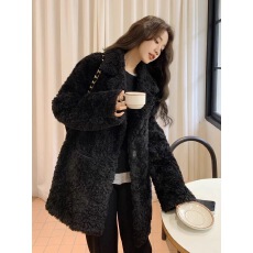 批发Teddy 黑色皮毛一体仿貂毛翻领羊羔毛<b class='q'>外套</b>女冬加厚加棉毛毛<b class='q'>外套</b>